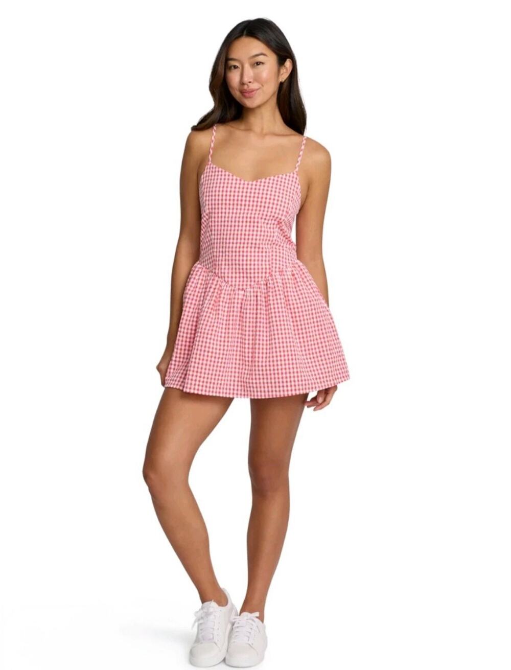 #292 NWT MILLS BY MILLIE BOBBY BROWN RED GINGHAM PRINCESS SEAM MINI ♡SIZE S♡